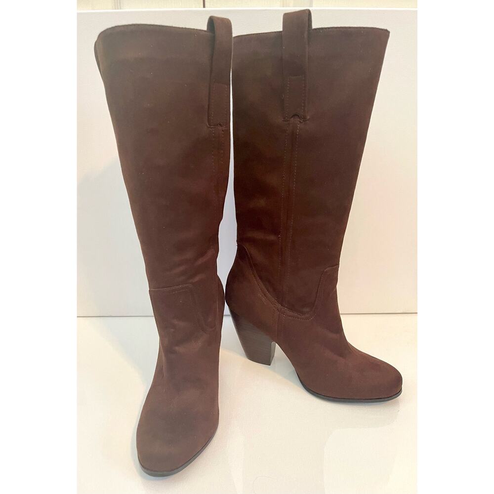 Unlisted By Kenneth Cole Women's Brown Micro Suede Pull-On Tall Boots